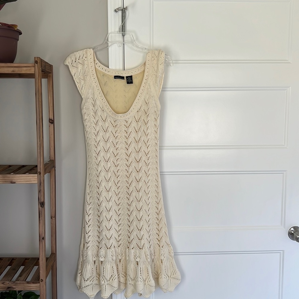 Moda International cream short sleeve dress